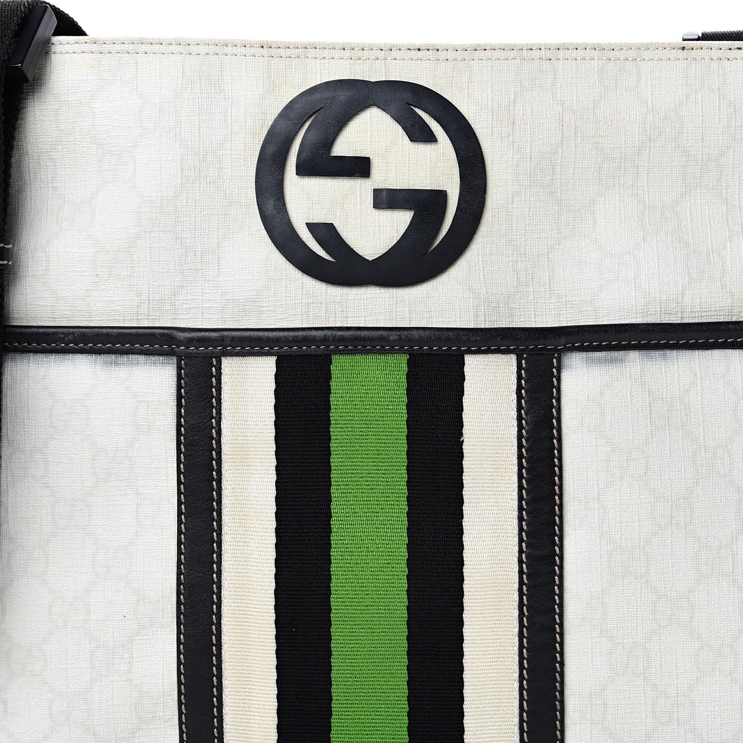 GG Plus Monogram Web Messenger Bag White