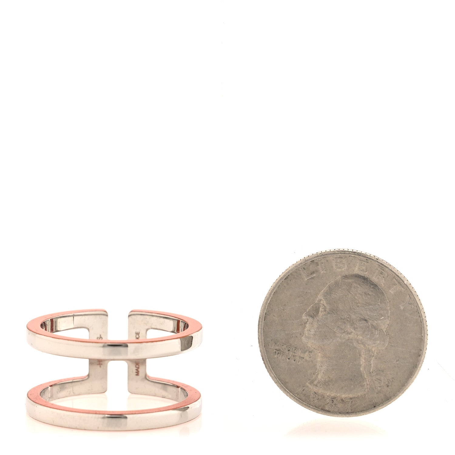 Hermes Palladium H en Rond Scarf Ring Orange 2 of 3
