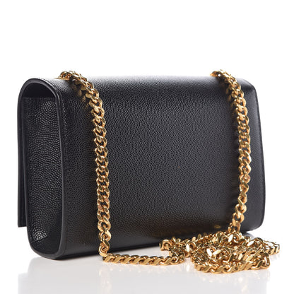Saint Laurent Grain De Poudre Small Monogram Kate Satchel Black 3 of 7