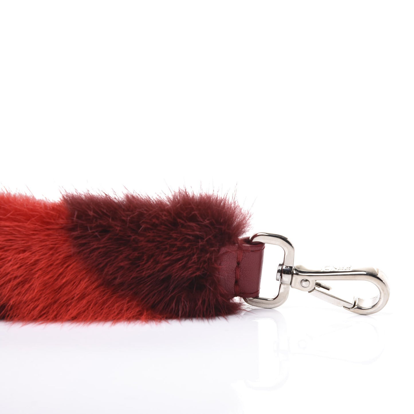 Vitello Dolce Mink Fur Pequin Mini Strap You Scarlet Cosmo Fragola