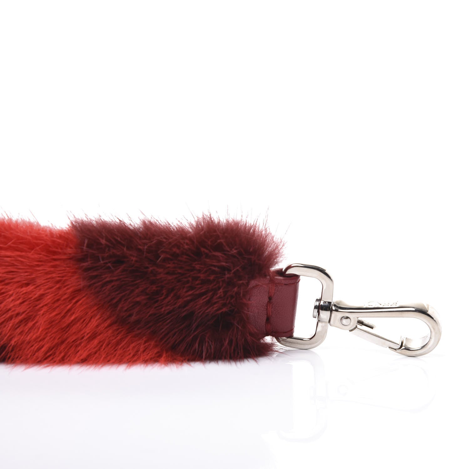 Fendi Vitello Dolce Mink Fur Pequin Mini Strap You Scarlet Cosmo Fragola 4 of 5