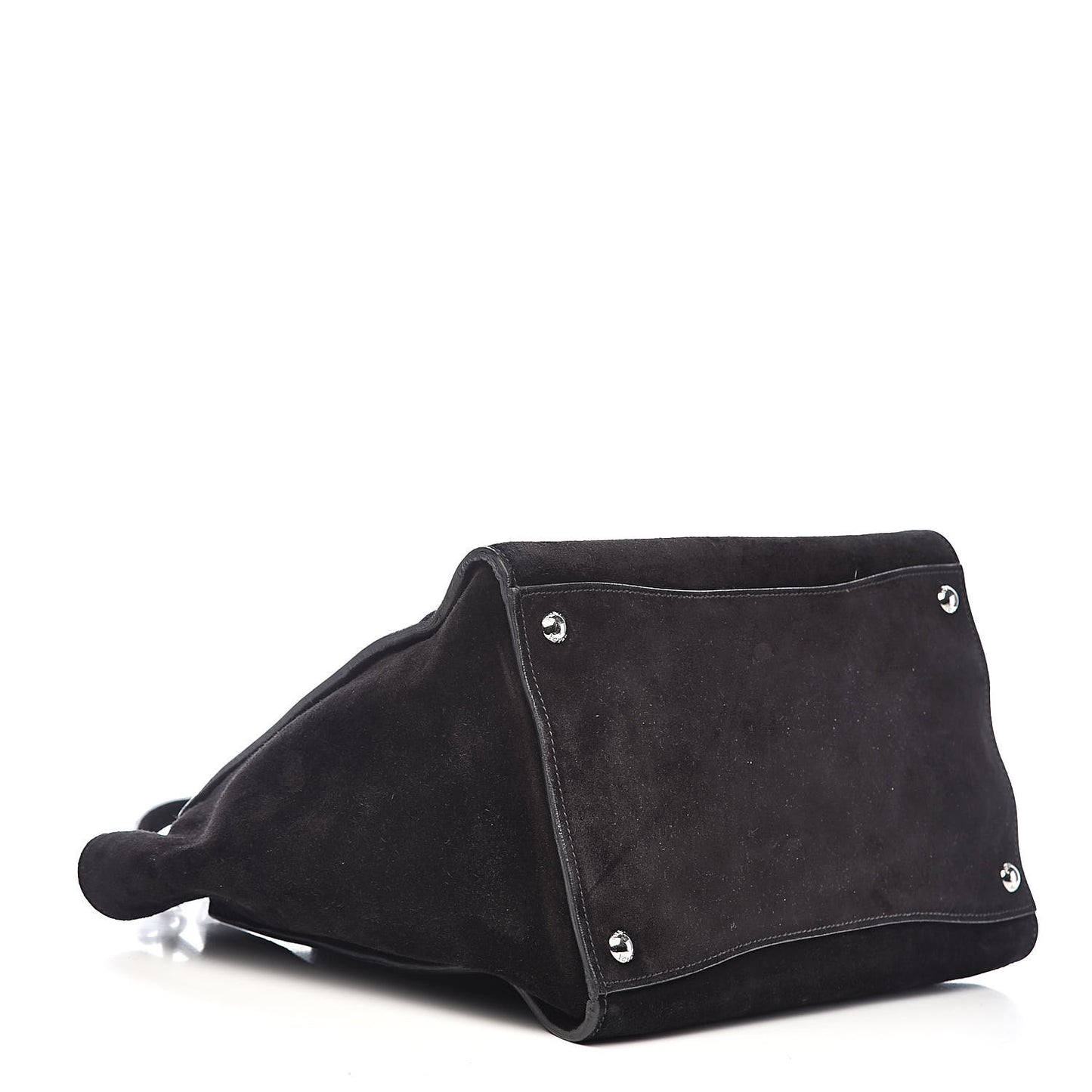 Suede Scamosciato Twin Pocket Tote Black