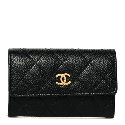 Chanel Caviar Quilted Flap Card Holder Wallet Black 1 of 9