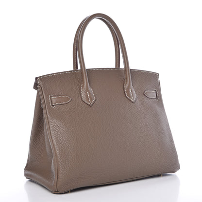 Hermes Taurillon Clemence Birkin 30 Etoupe 3 of 32