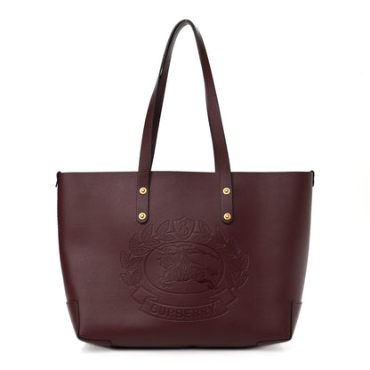 Burberry Calfskin Crest Embossed Small Tote Burgundy 1 of 10