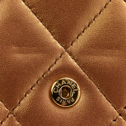 Chanel Metallic Lambskin Quilted Large Gusset Flap Wallet Golden 11 of 12