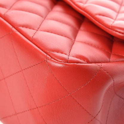 Chanel Lambskin Quilted Jumbo Double Flap Red 12 of 15