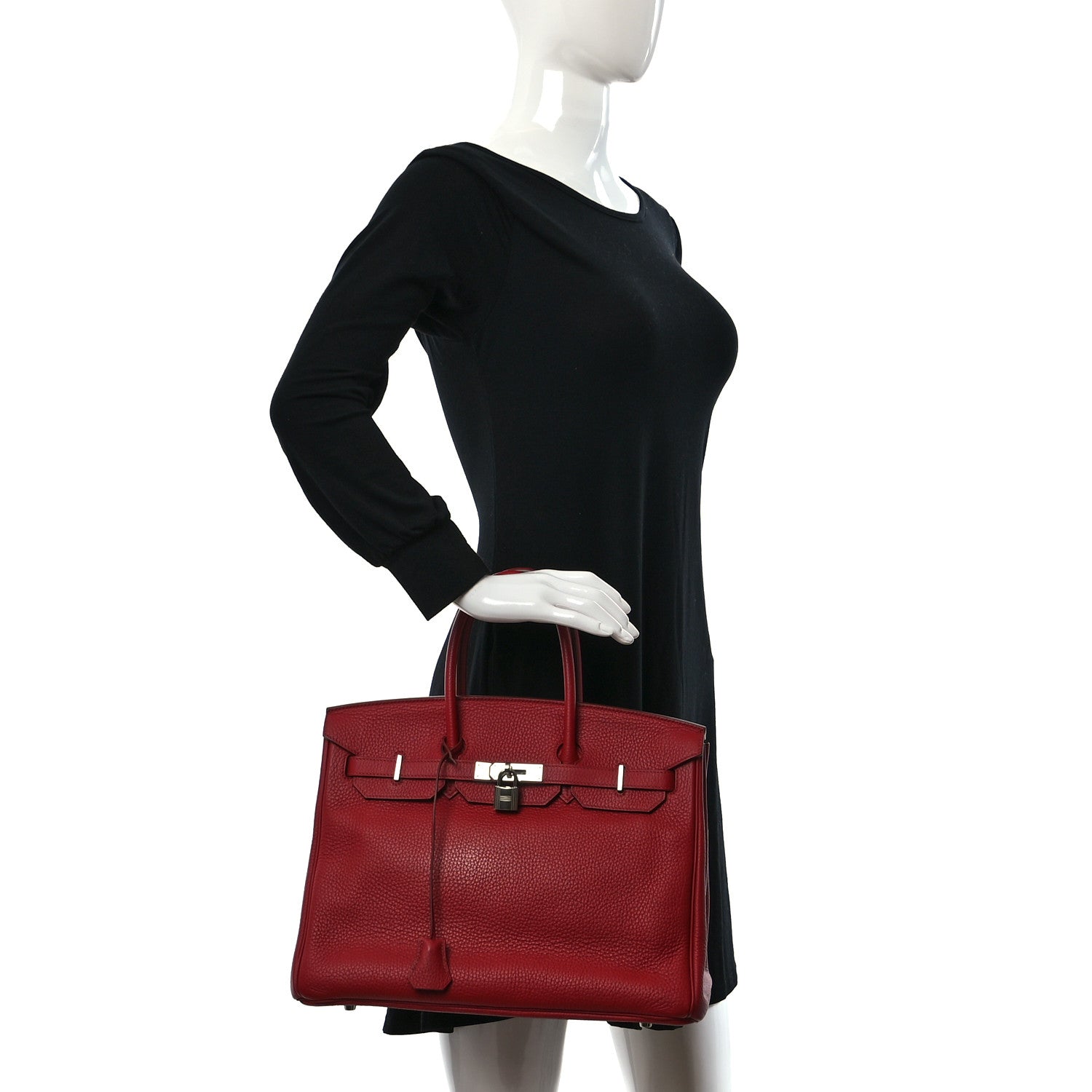 Hermes Taurillon Clemence Birkin 35 Rouge Garance 2 of 12