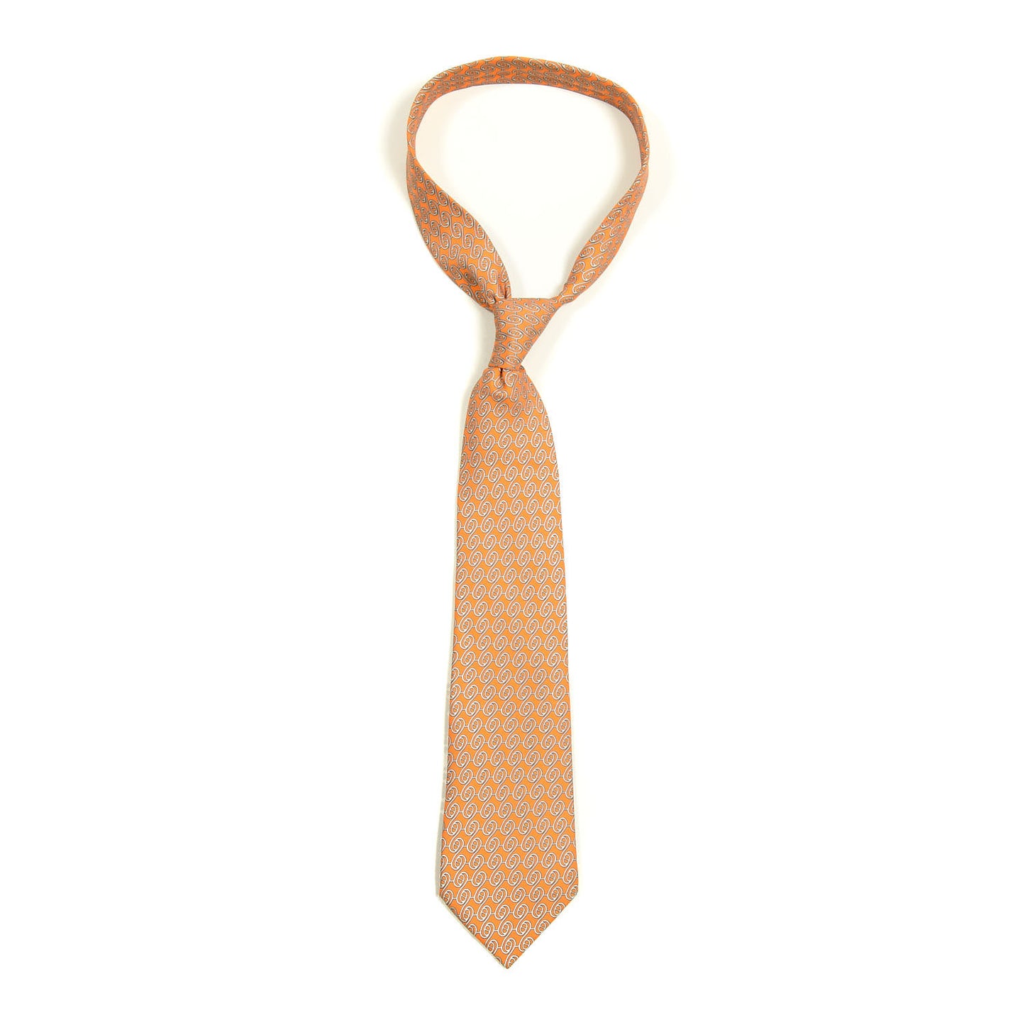 Silk Printed Mens Neck Tie Orange