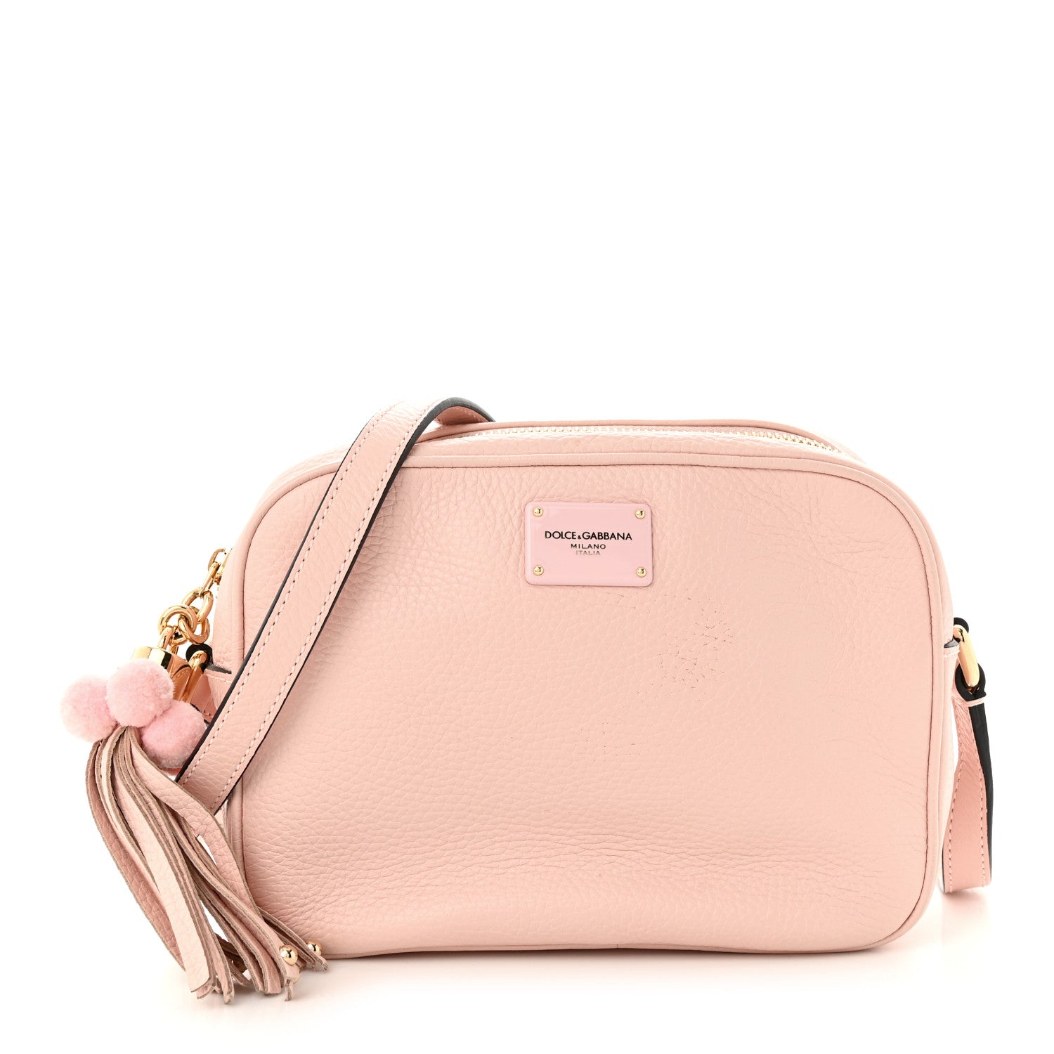 Dolce & Gabbana Calfskin Pom Pom Glam Crossbody Pink 1 of 9