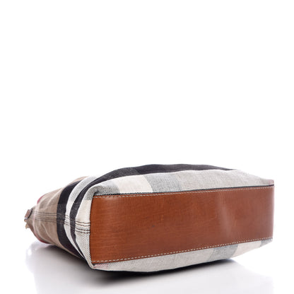 Burberry Canvas Mega Check Medium Tottenham Brit Tote Saddle Brown 4 of 8