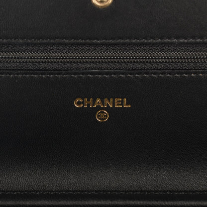 Chanel Lambskin Quilted Boy Wallet On Chain WOC Black 6 of 8
