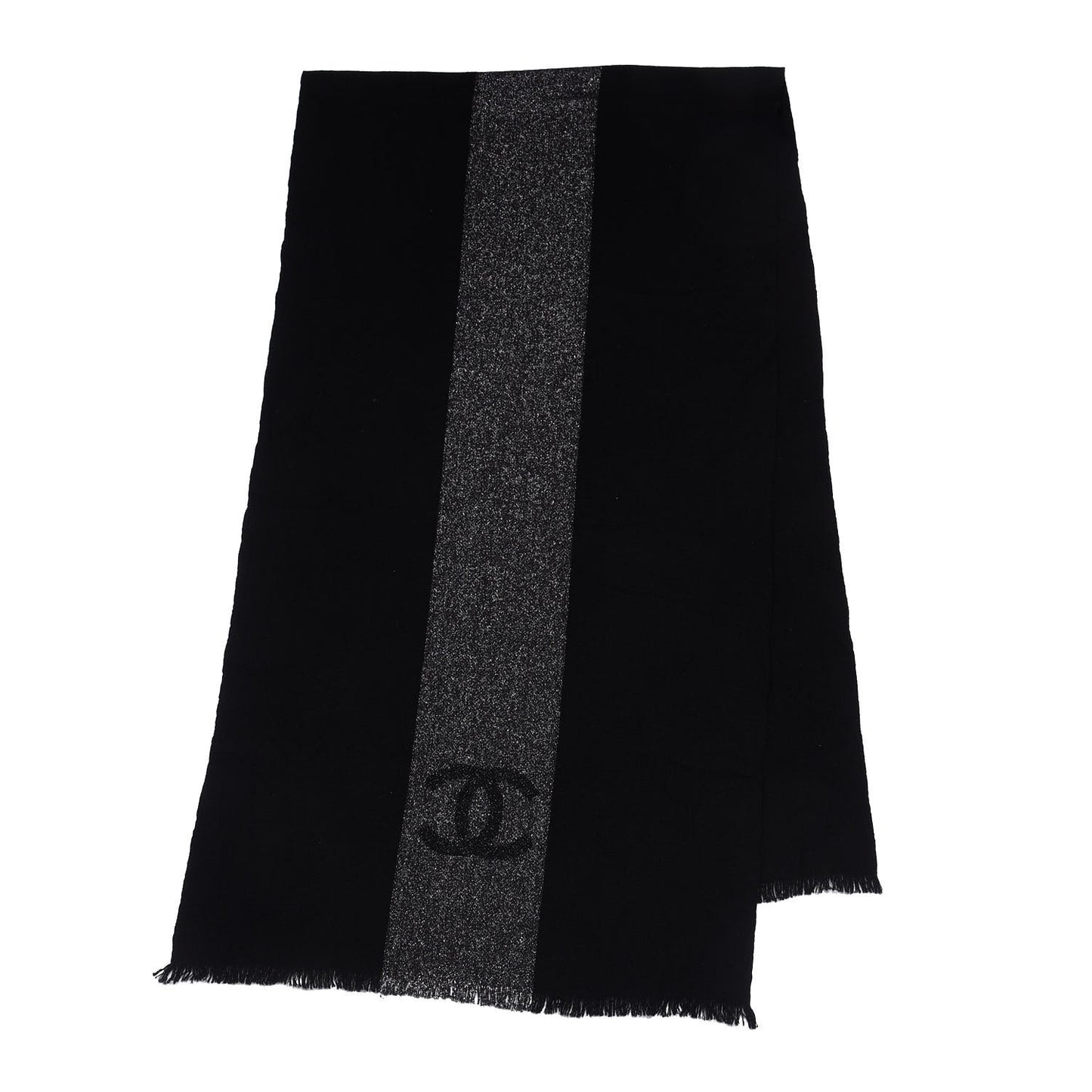 Cashmere Viscose CC Scarf Black Grey