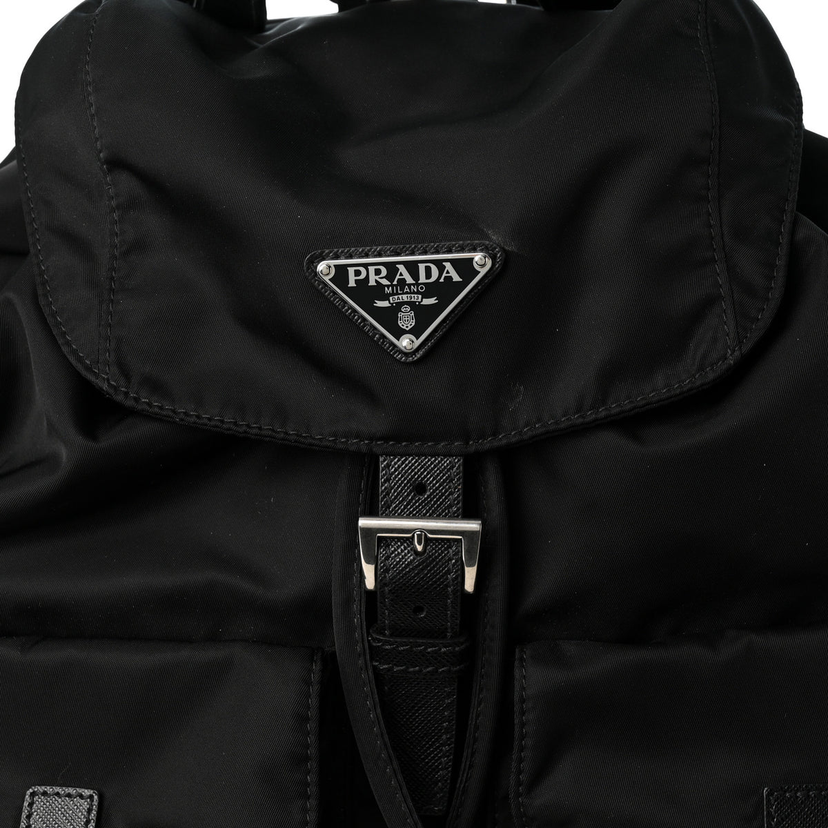 Re-Nylon Saffiano Medium Backpack Black