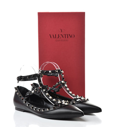 Valentino Garavani Nappa Rockstud Cage Ballerina Flats 39 Black 10 of 10