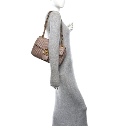Gucci Calfskin Matelasse Medium GG Marmont Shoulder Bag Porcelain Rose 2 of 10