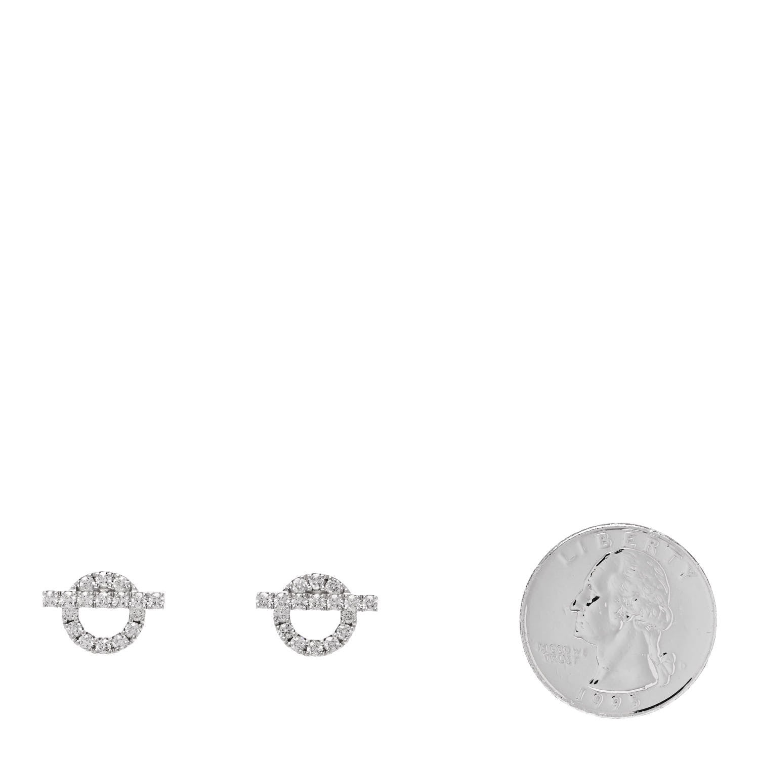 Hermes 18K White Gold Diamond Finesse Earrings 2 of 5