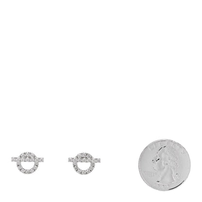 Hermes 18K White Gold Diamond Finesse Earrings 2 of 5