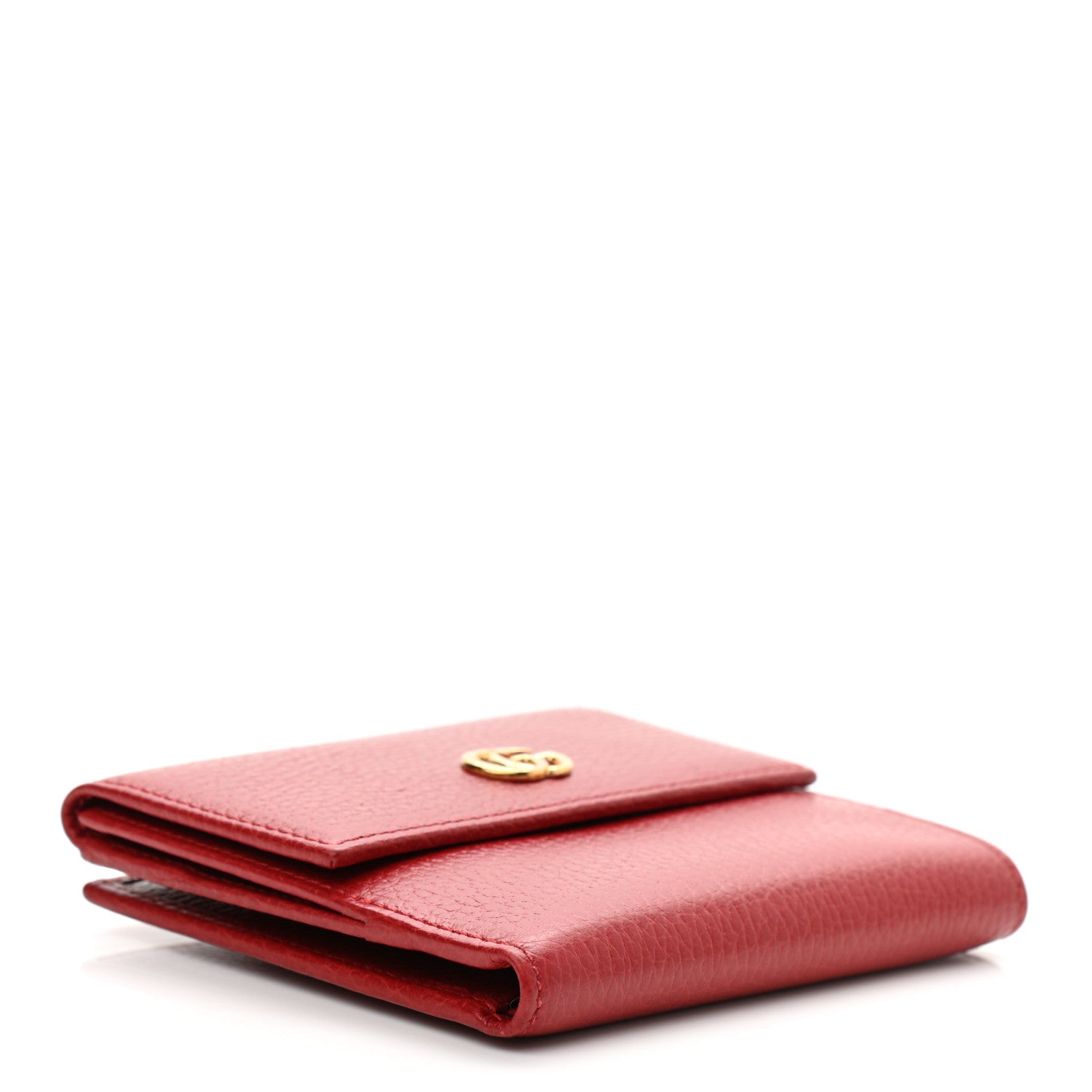 Gucci Dollar Calfskin Double G French Flap Wallet Hibiscus Red 4 of 7