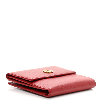 Gucci Dollar Calfskin Double G French Flap Wallet Hibiscus Red 4 of 7
