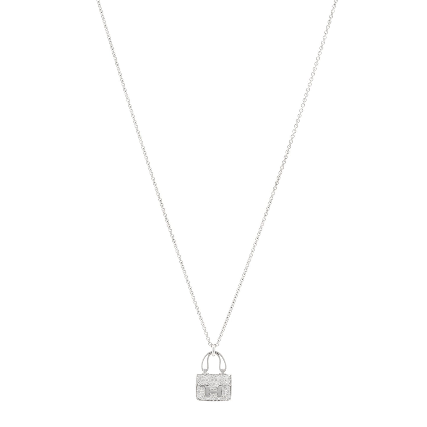 18K White Gold Diamond Constance Amulettes Pendant Necklace