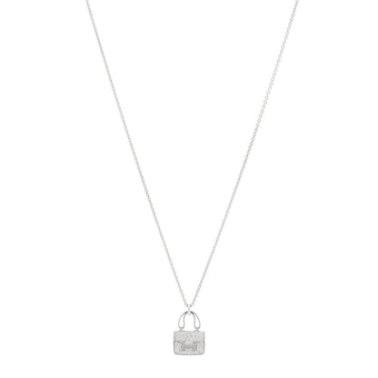 Hermes 18K White Gold Diamond Constance Amulettes Pendant Necklace 1 of 7