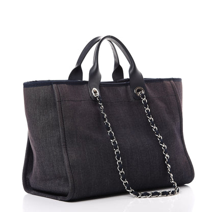 Chanel Denim Medium Deauville Tote Dark Blue 2 of 10