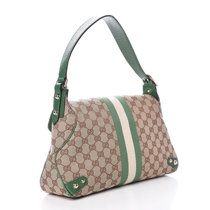Gucci Monogram Horsebit Web Flap Bag Green 3 of 21