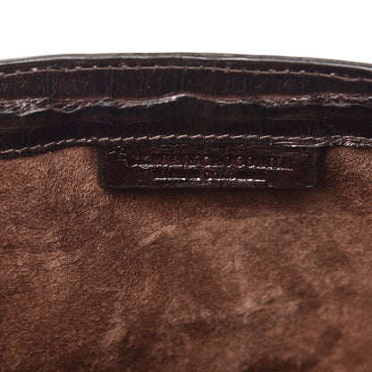 Nancy Gonzalez Glossy Crocodile Foldover Clutch Brown 7 of 10