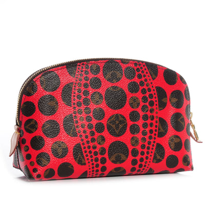 Louis Vuitton Monogram Kusama Pumpkin Dots Cosmetic Pouch Red 3 of 7