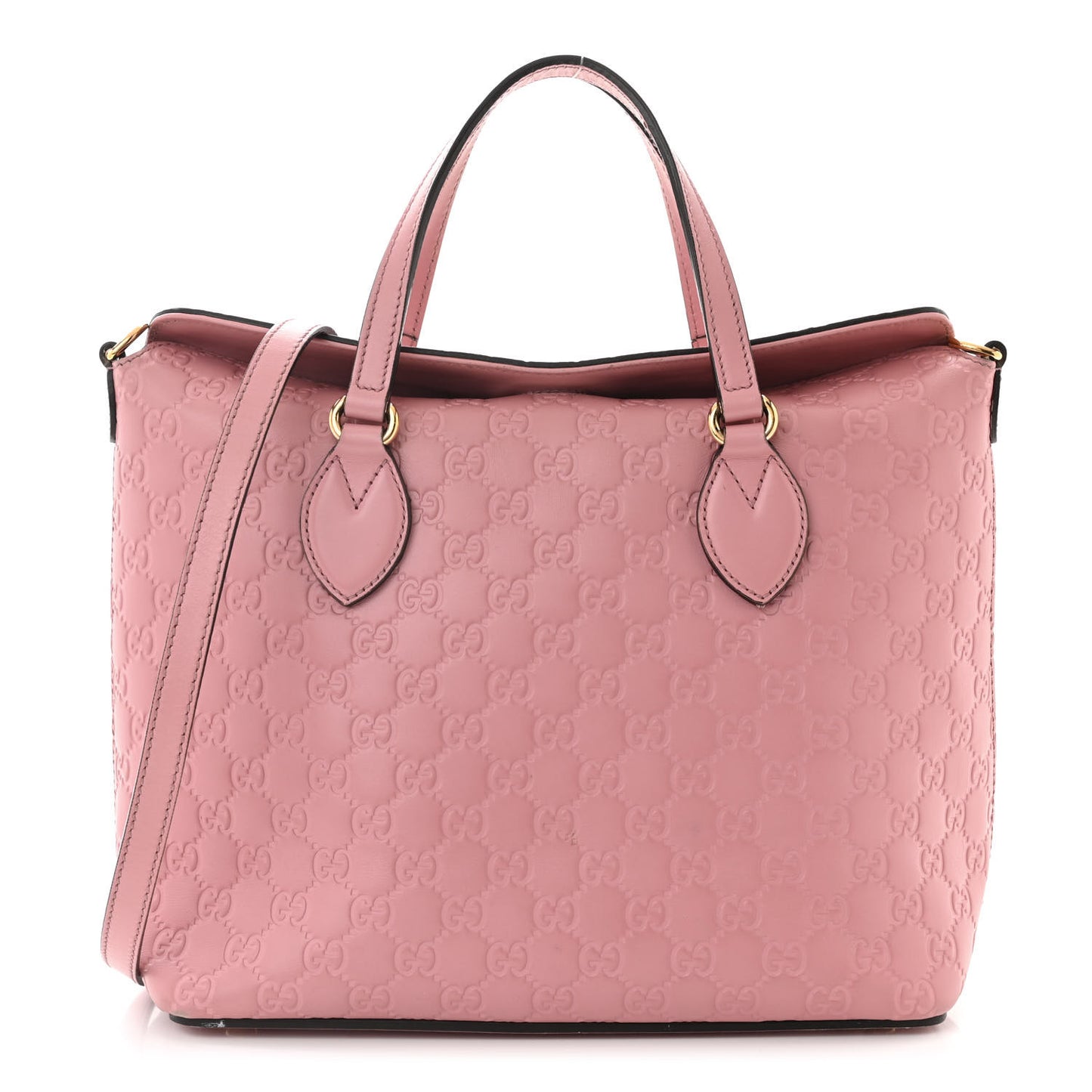 Guccissima Signature Linea A Foldover Tote Rose Baby Candy