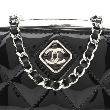 Chanel Patent Quilted Clutch With Chain Black 8 of 11