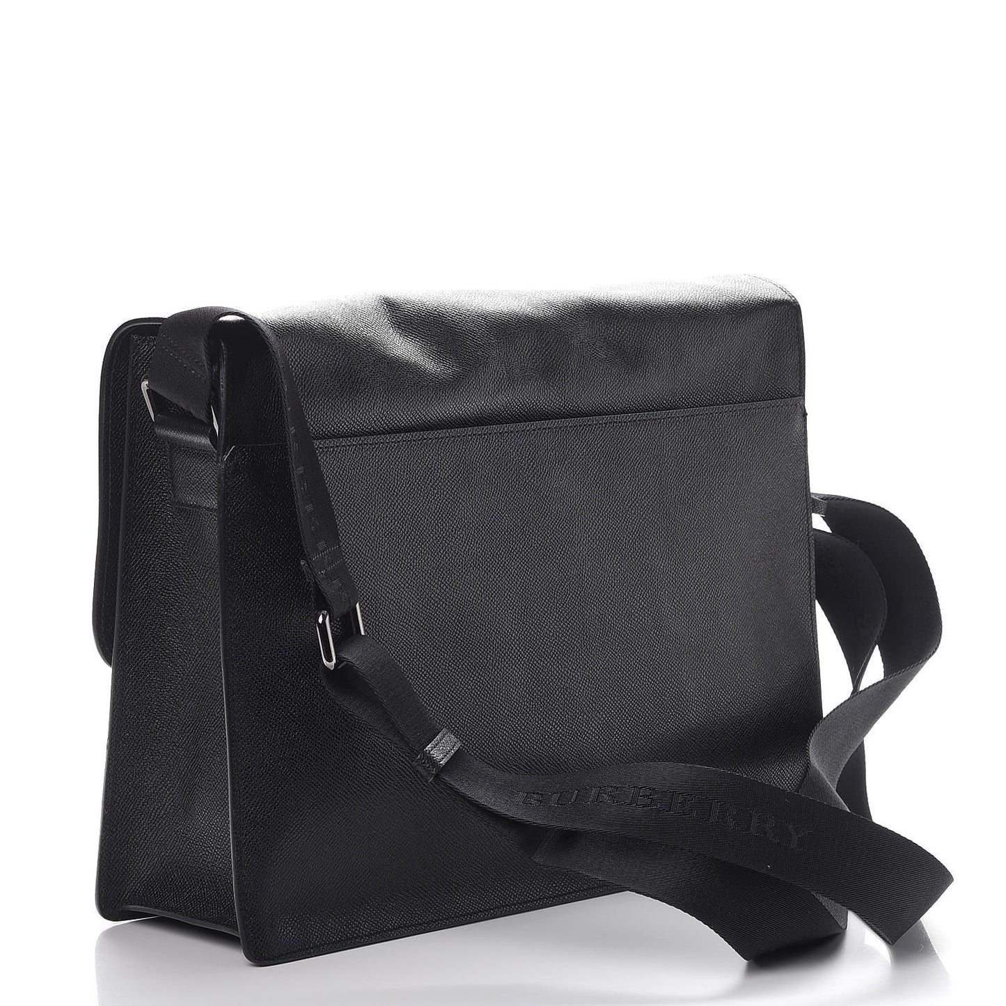 London Grainy Calfskin Rivendale Messenger Bag Black