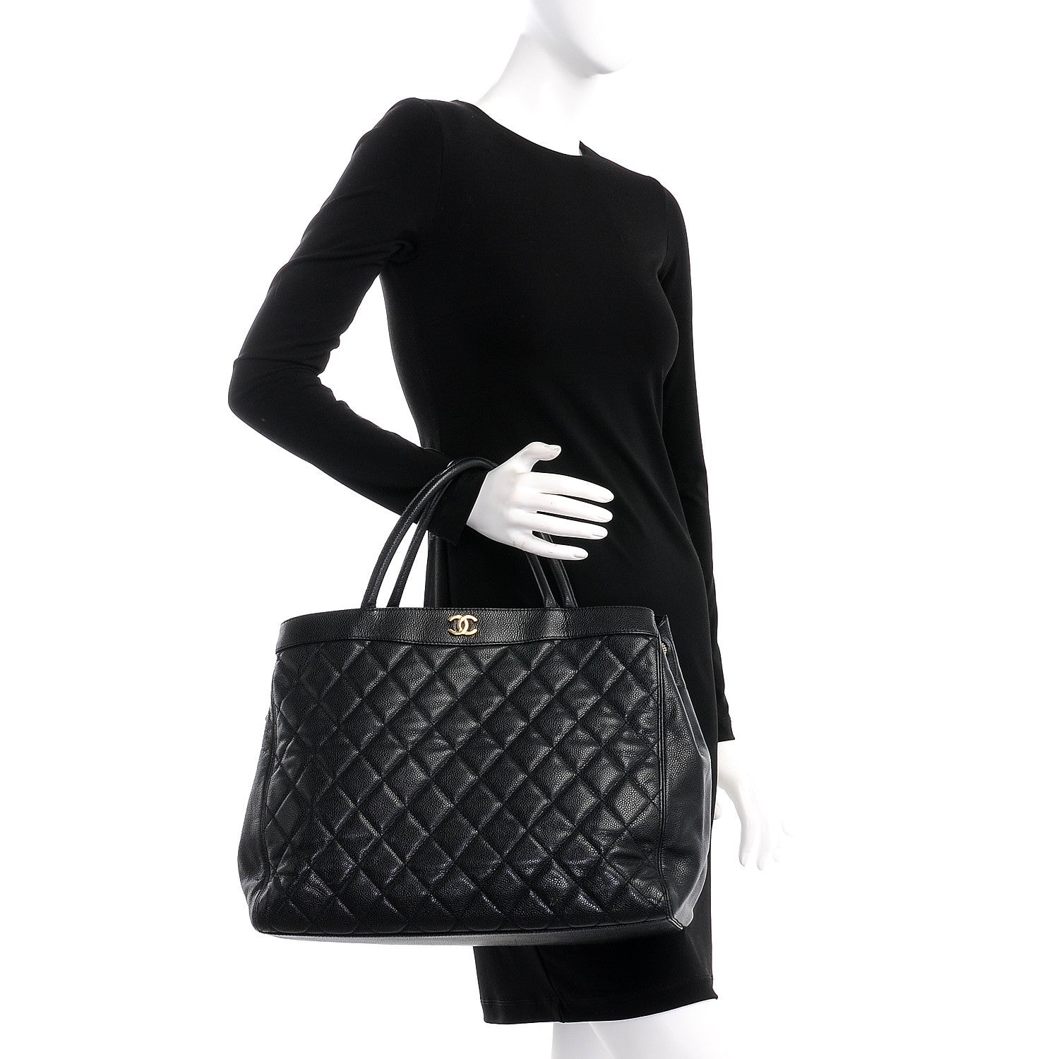 Chanel Caviar Quilted Shopping Tote Black 2 of 9