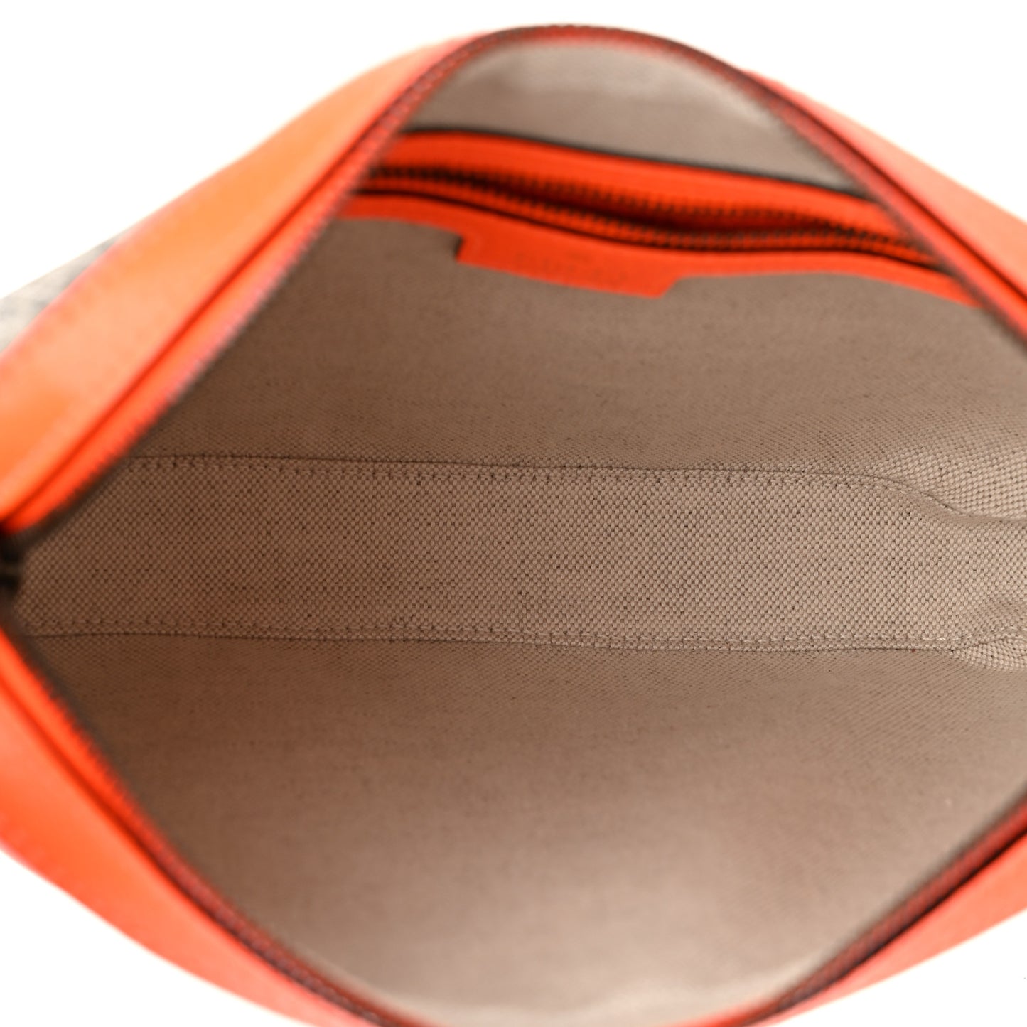 GG Supreme Monogram Textured Dollar Calfskin Web Ophidia Wristlet Shoulder Bag Beige Ebony Orange
