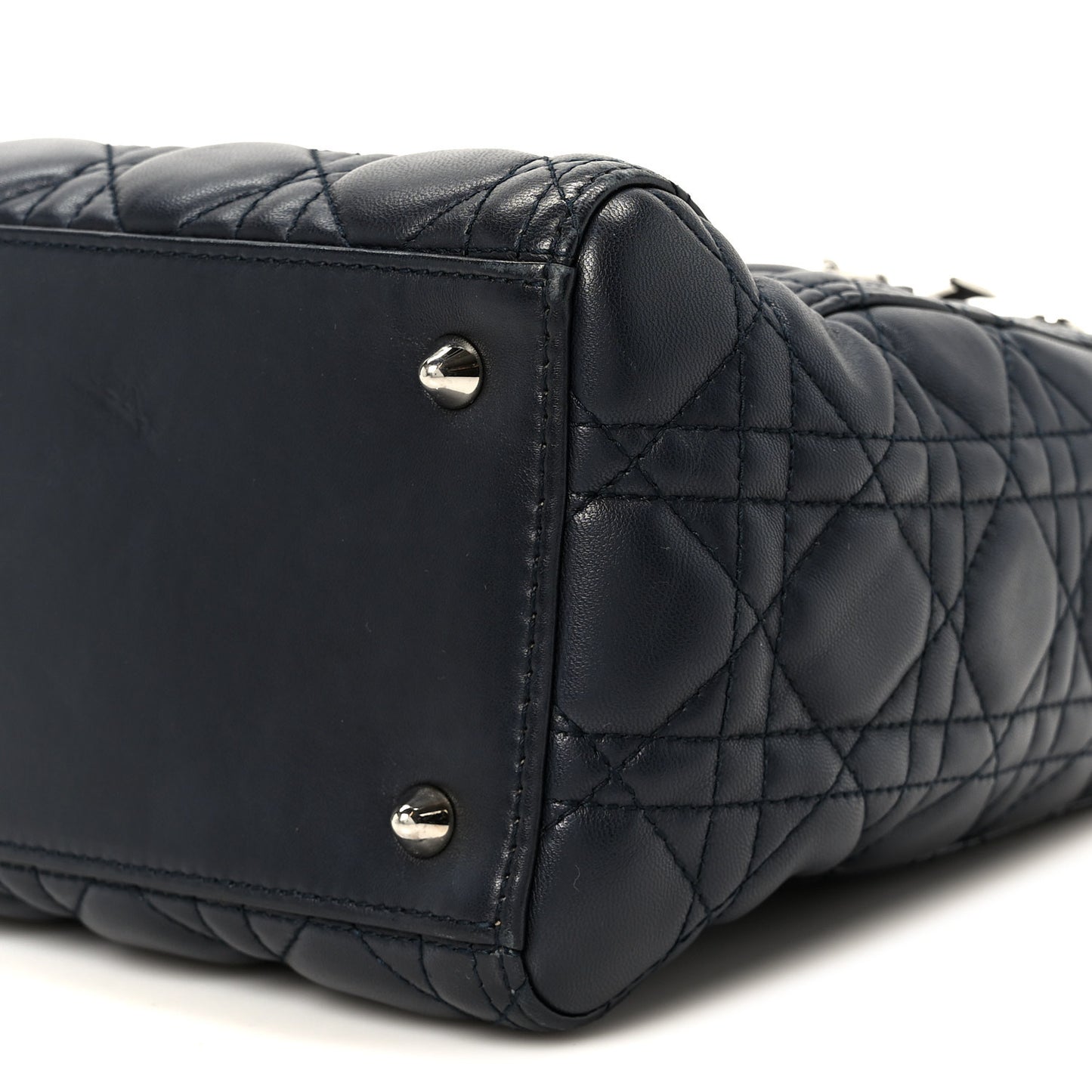 Lambskin Cannage Medium Lady Dior Navy Blue