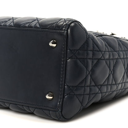 Christian Dior Lambskin Cannage Medium Lady Dior Navy Blue 9 of 9