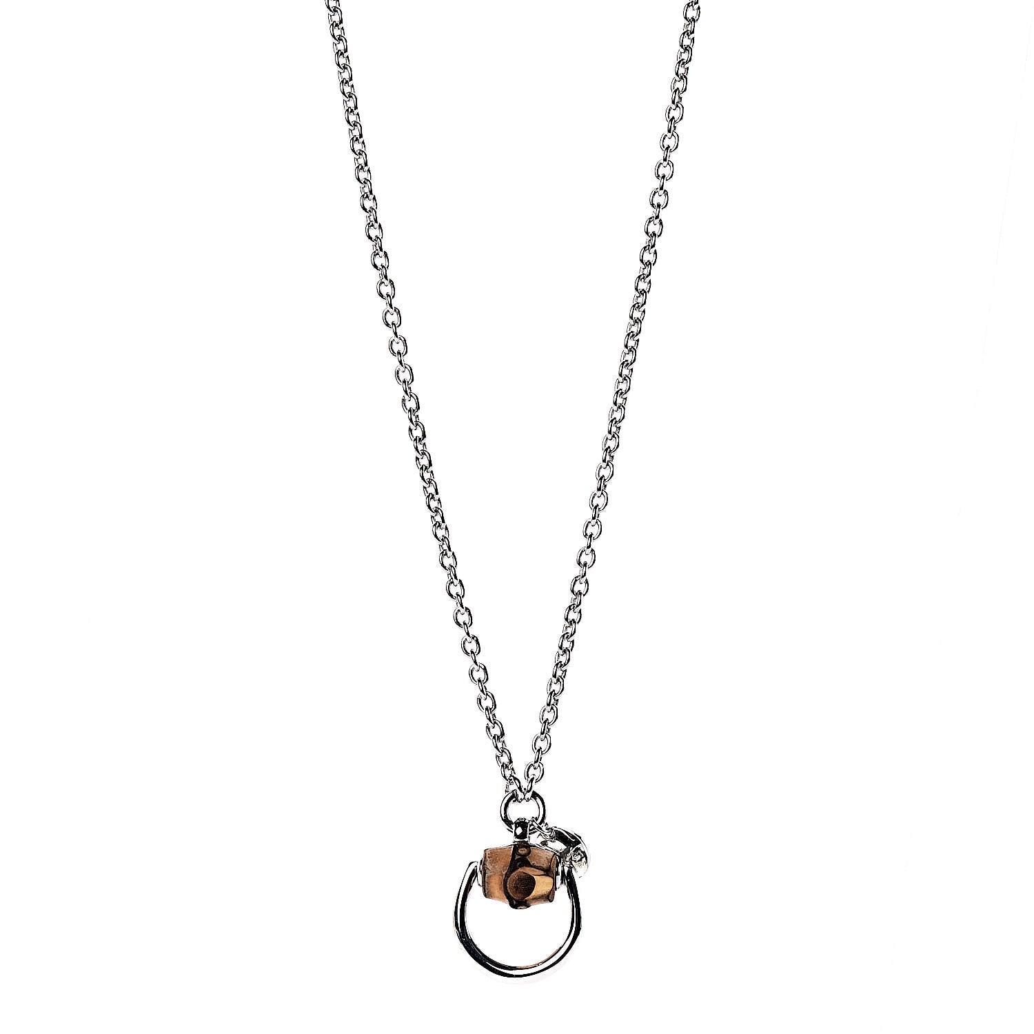 Gucci Sterling Silver Bamboo Horsebit Pendant Necklace 1 of 5