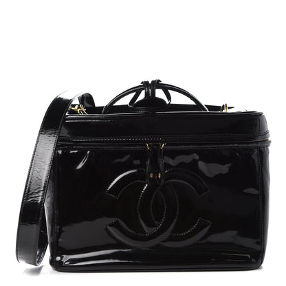 Chanel Patent Large Cosmetic Train Case Black 1 of 8