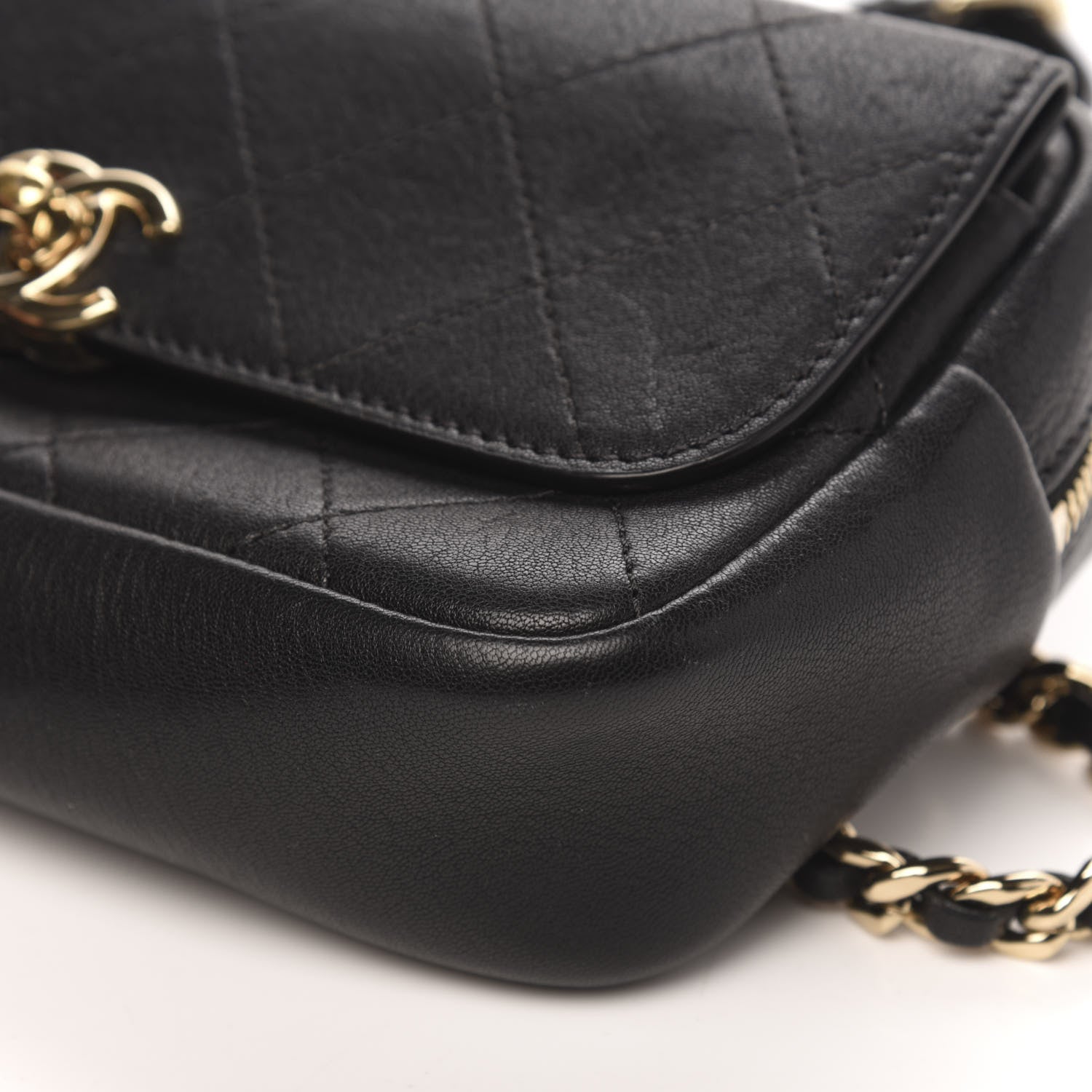 Chanel Calfskin Stitched Casual Trip Waist Bag Black 10 of 13