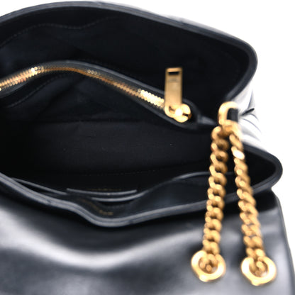 Saint Laurent Calfskin Y Quilted Monogram Small Loulou Chain Satchel Black 5 of 10