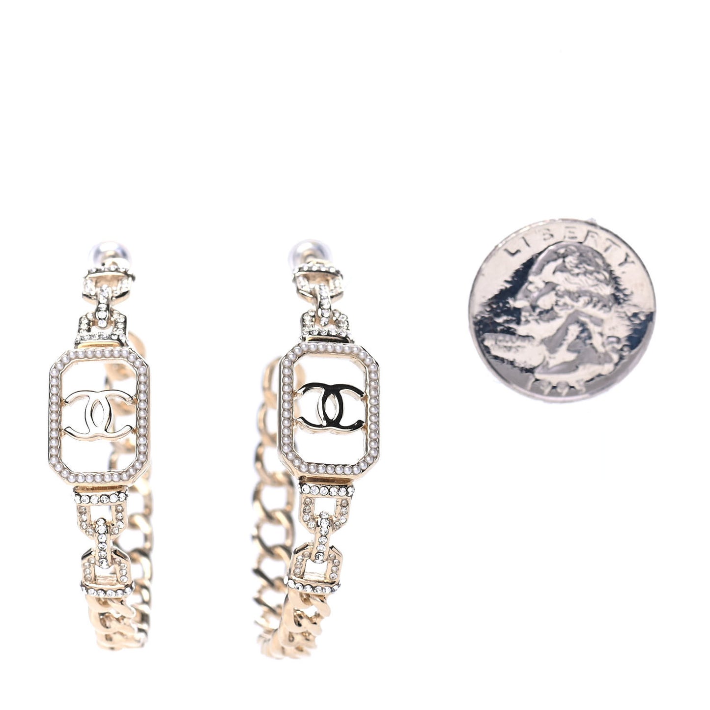 Crystal CC Vendome Hoop Earrings Gold