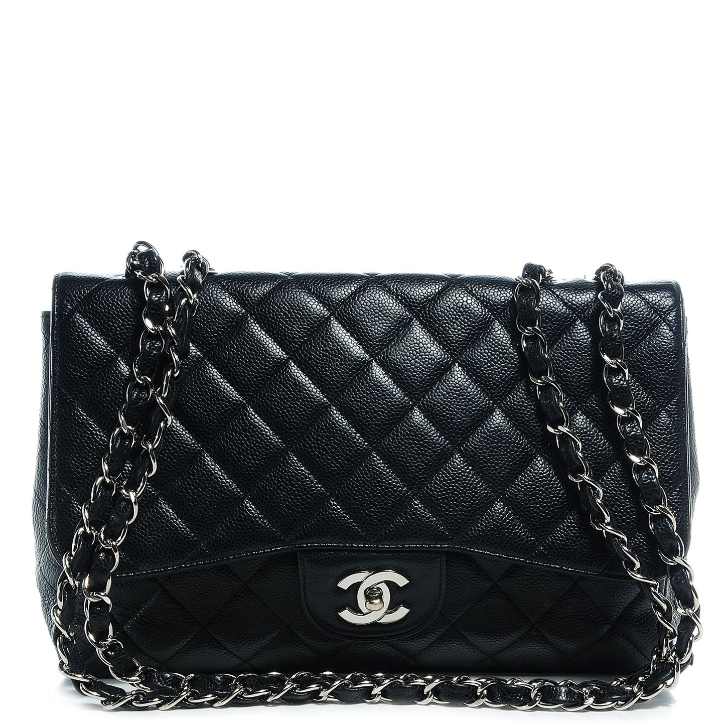 Caviar Jumbo Single Flap Black