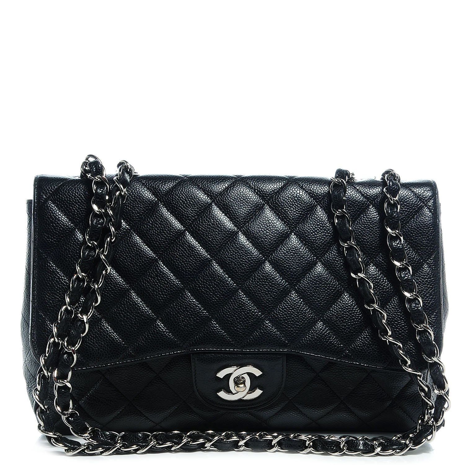 Chanel Caviar Jumbo Single Flap Black 1 of 8