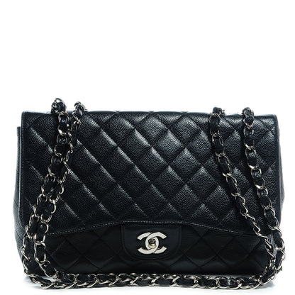 Chanel Caviar Jumbo Single Flap Black 1 of 8