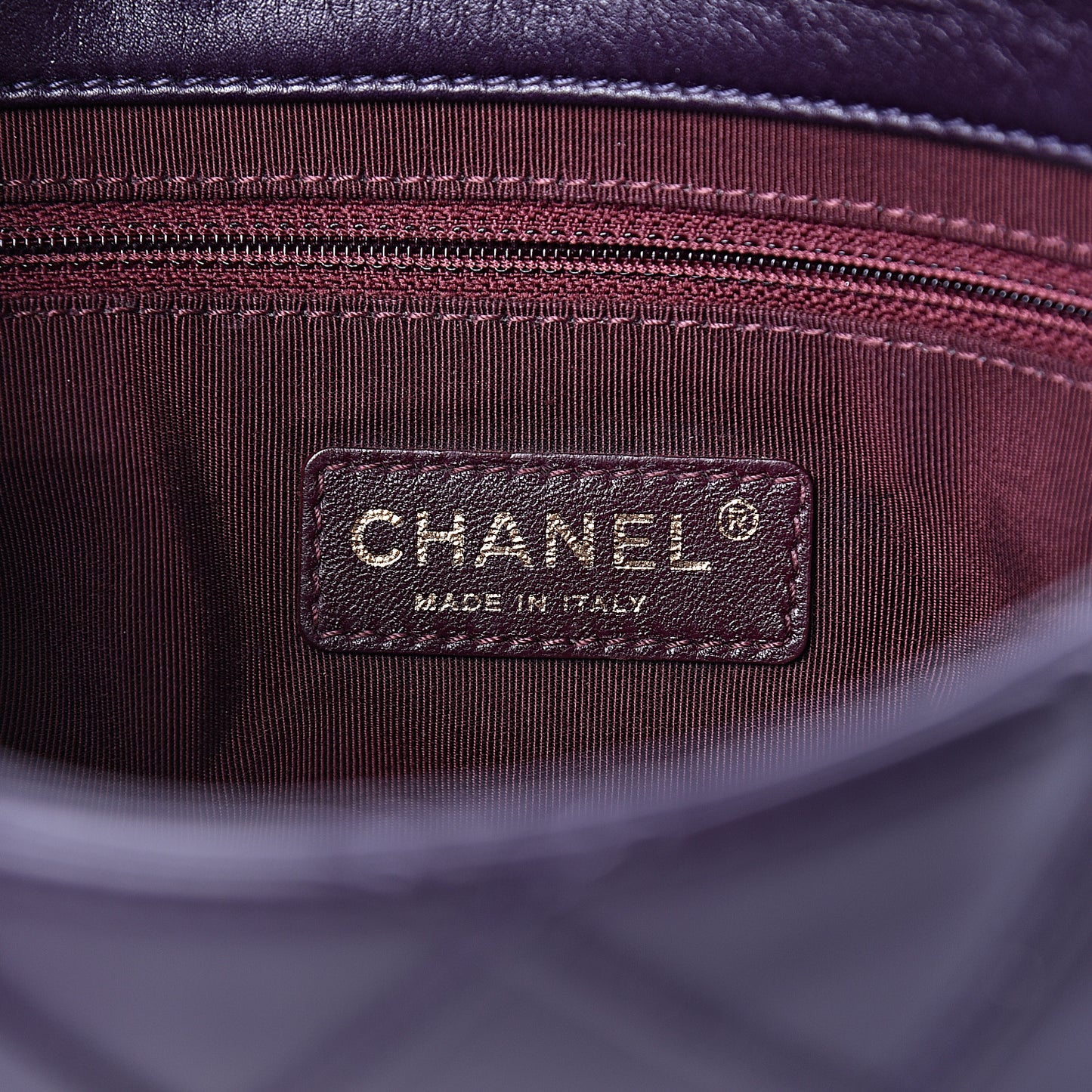 Calfskin Diamond Debossed Medium Cosmos Flap Purple