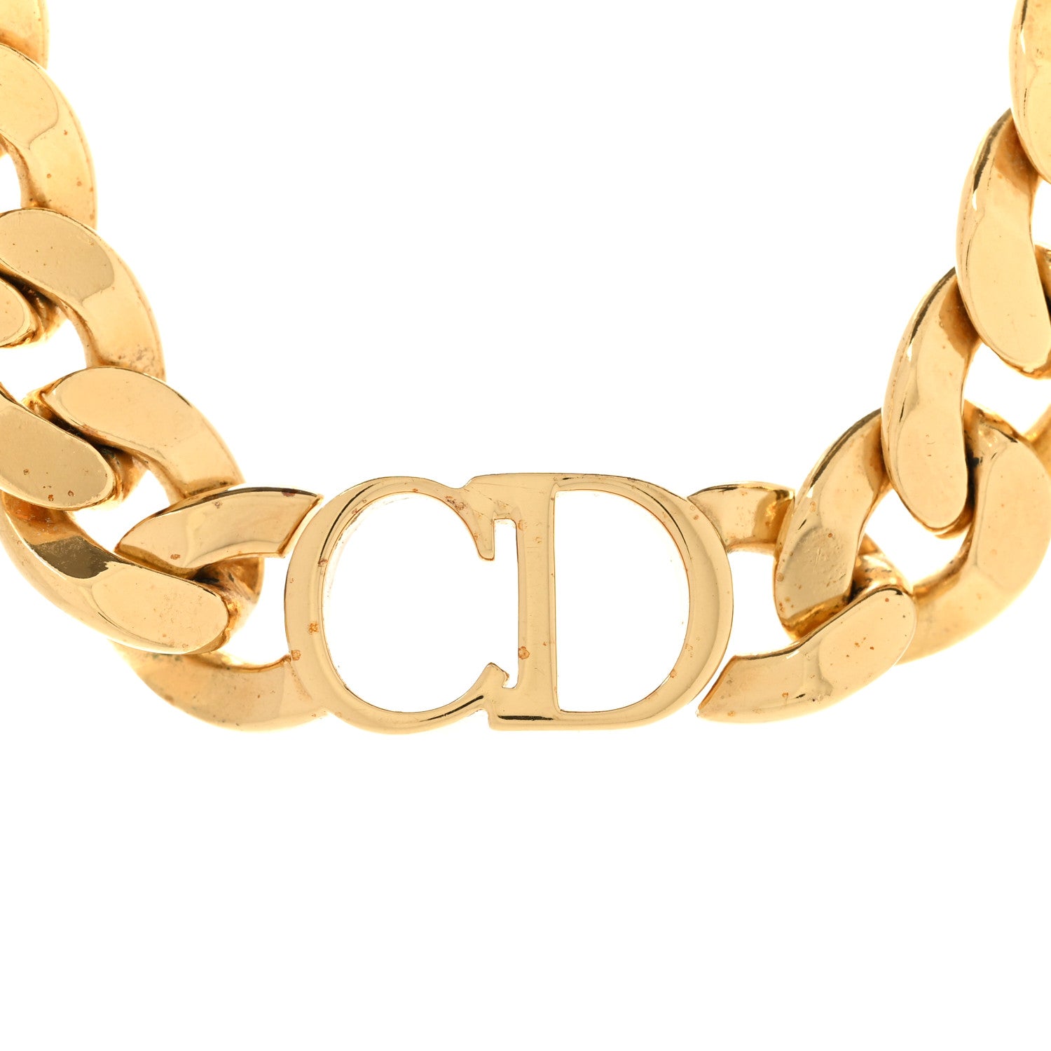 Christian Dior Metal CD Choker Necklace Gold 4 of 8