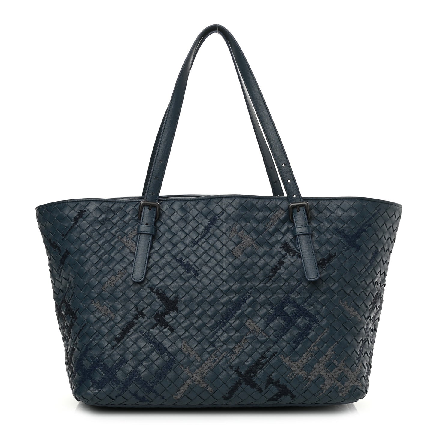 Nappa Intrecciato Graffiato Medium Tote Petrol