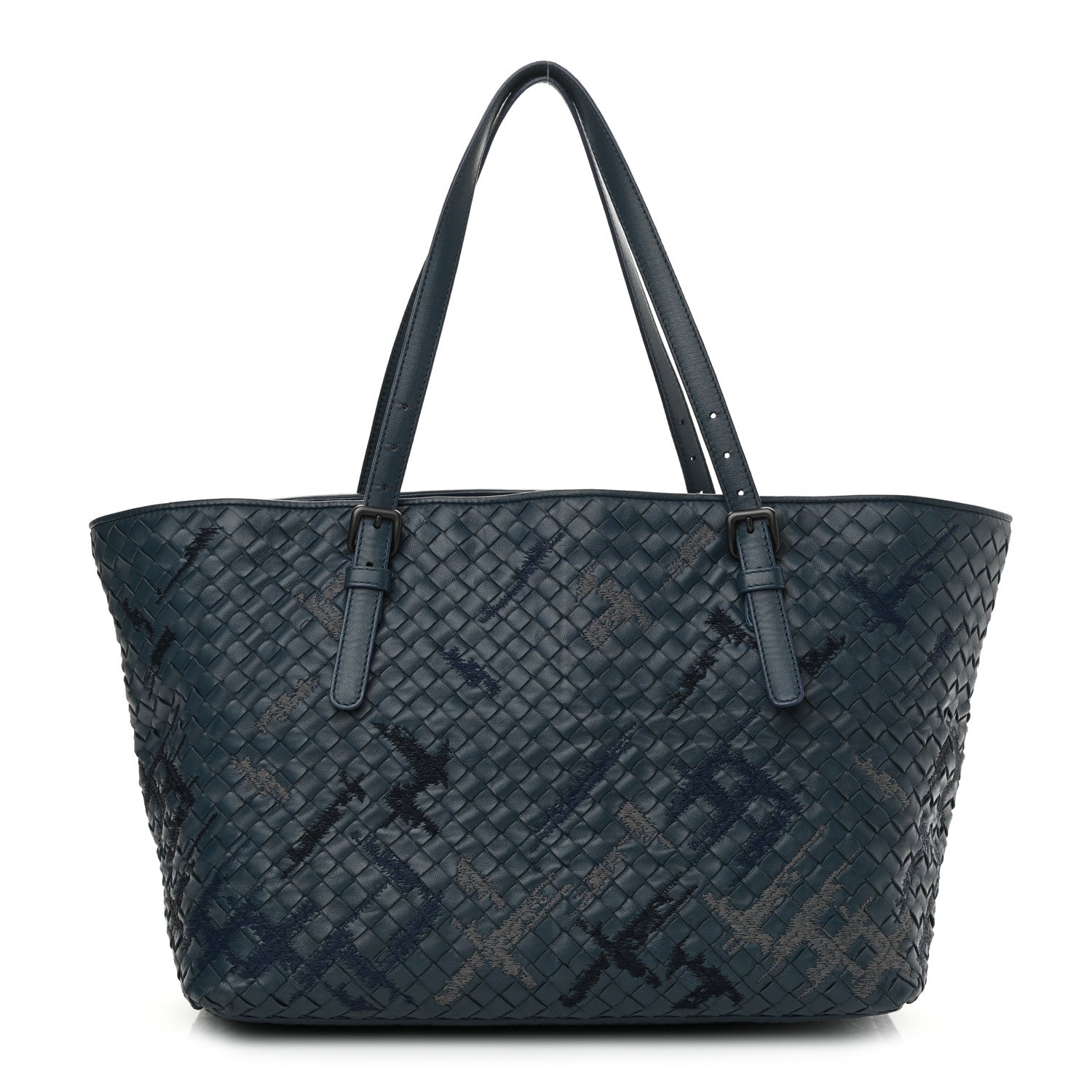 Bottega Veneta Nappa Intrecciato Graffiato Medium Tote Petrol 1 of 12
