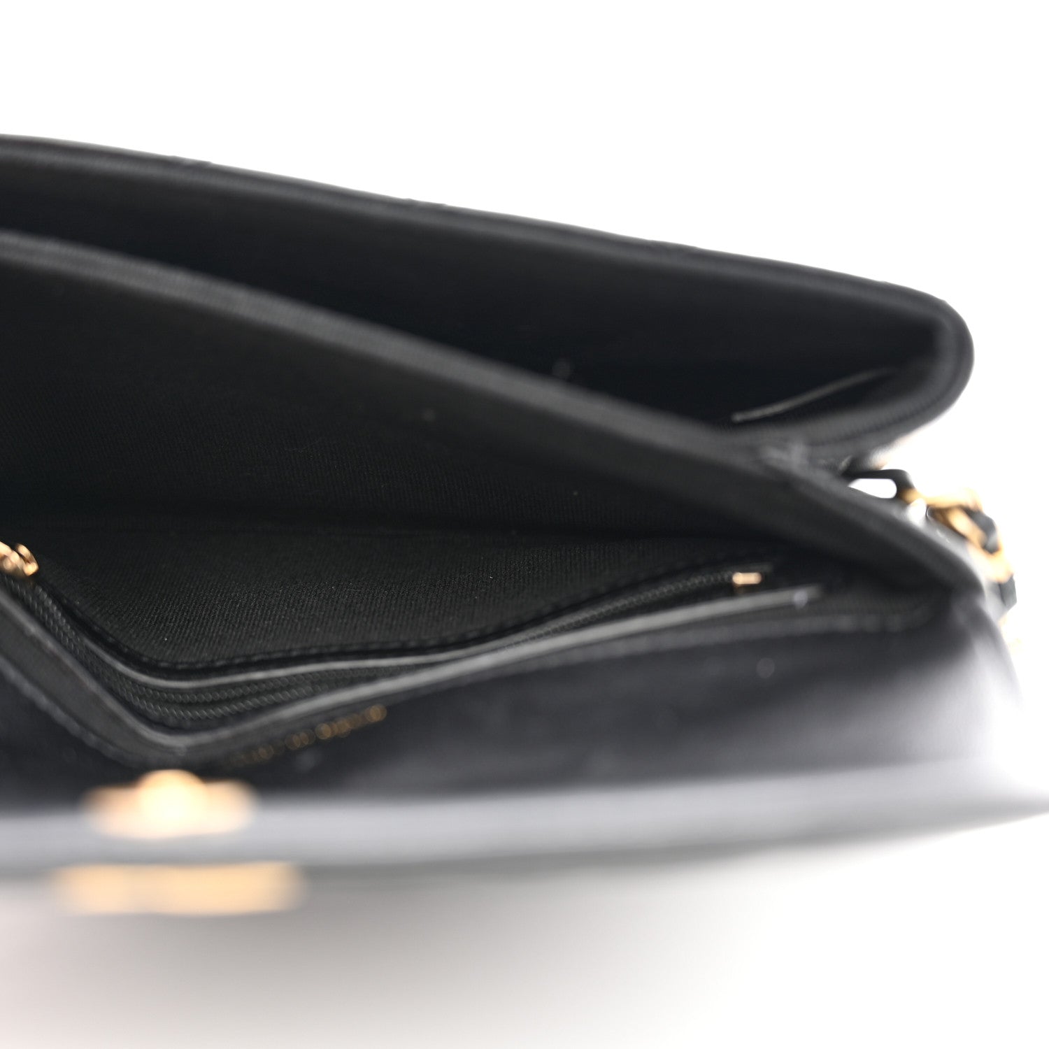 Chanel Lambskin Quilted CC Pouch With Handle Black 6 of 10